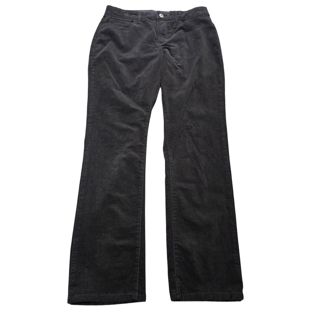 St. John's Bay Straight Leg Corduroy Pants Women's Size 10 Black Stretch Cotton
